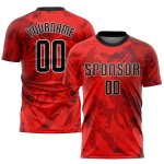 Trikot Rot Custom Uniform Fußball Schwarz-Weiß Sublimation Trikot Rot Custom Uniform Fußball Schwarz-Weiß Sublimation
