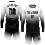 Sublimation Mode Verblassen Lange Schwarz Weiß Jersey Uniform Ärmel Fußball Sublimation Mode Verblassen Lange Schwarz Weiß Jersey Uniform Ärmel Fußball