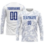 Benutzerdefiniertes Fußball-Sublimationstrikot Royal Uniform Weiß Benutzerdefiniertes Fußball-Sublimationstrikot Royal Uniform Weiß