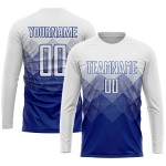Fußball Custom Jersey Royal Sublimation Weiße Uniform Fußball Custom Jersey Royal Sublimation Weiße Uniform