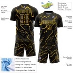 Sublimation Fußballtrikot Uniform Lightning Schwarz Custom Gelb Sublimation Fußballtrikot Uniform Lightning Schwarz Custom Gelb