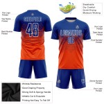 Fußball Royal-Weiß Trikot Uniform Custom Sublimation Orange Fußball Royal-Weiß Trikot Uniform Custom Sublimation Orange