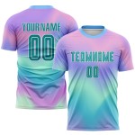 Fußballuniform Trikot Krawatte Sublimation Custom Teal-Weiß Dye Fußballuniform Trikot Krawatte Sublimation Custom Teal-Weiß Dye