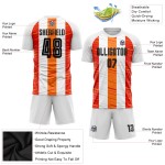 Uniform Fußball Custom Weiß Jersey Sublimation Schwarz-Orange Uniform Fußball Custom Weiß Jersey Sublimation Schwarz-Orange