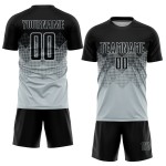 Schwarz Silber Jersey Sublimation Custom Uniform Fußball Schwarz Silber Jersey Sublimation Custom Uniform Fußball