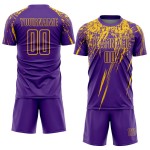 Gelbe Uniform Lila Fußball Sublimation Custom Jersey Gelbe Uniform Lila Fußball Sublimation Custom Jersey