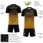 Fußball Schwarz Alte Uniform Sublimation Gold Custom Jersey Fußball Schwarz Alte Uniform Sublimation Gold Custom Jersey
