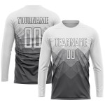 Uniform Sublimation Grau Trikot Weiß Custom Fußball Stahl Uniform Sublimation Grau Trikot Weiß Custom Fußball Stahl
