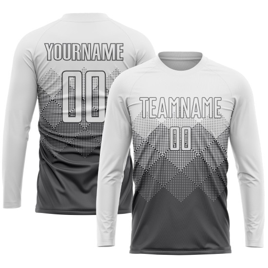 Uniform Sublimation Grau Trikot Weiß Custom Fußball Stahl Uniform Sublimation Grau Trikot Weiß Custom Fußball Stahl