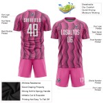 Weißes, rosafarbenes Fußballtrikot mit Sublimationsdruck Weißes, rosafarbenes Fußballtrikot mit Sublimationsdruck