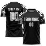 Benutzerdefinierte Uniform Trikot Sublimation Schwarz Fußball Weiß-Camo Benutzerdefinierte Uniform Trikot Sublimation Schwarz Fußball Weiß-Camo