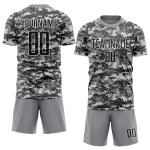 Salute Custom Schwarz-Grau zum Service Sublimation Camo Fußballtrikot Uniform Salute Custom Schwarz-Grau zum Service Sublimation Camo Fußballtrikot Uniform