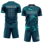 Fußball Custom Sublimation Uniform Grün-Blaugrün Jersey Grün Fußball Custom Sublimation Uniform Grün-Blaugrün Jersey Grün