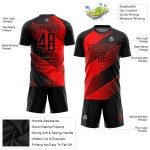 Rote Sublimation Fußball Custom Schwarzes Trikot Uniform Rote Sublimation Fußball Custom Schwarzes Trikot Uniform