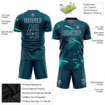 Fußball Custom Sublimation Uniform Grün-Blaugrün Jersey Grün Fußball Custom Sublimation Uniform Grün-Blaugrün Jersey Grün