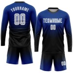 Fade Custom Weiß-Schwarz Sublimation Uniform Royal Sleeve Soccer Long Fashion Jersey Fade Custom Weiß-Schwarz Sublimation Uniform Royal Sleeve Soccer Long Fashion Jersey