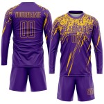 Gelbe Uniform Lila Fußball Sublimation Custom Jersey Gelbe Uniform Lila Fußball Sublimation Custom Jersey