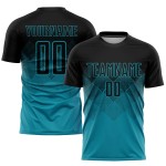 Benutzerdefinierte Sublimation Fußball Petrol Uniform Jersey Schwarz Benutzerdefinierte Sublimation Fußball Petrol Uniform Jersey Schwarz