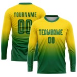 Gold Kelly Sublimation Fashion Fade Custom Green Jersey Fußballuniform Gold Kelly Sublimation Fashion Fade Custom Green Jersey Fußballuniform