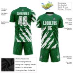 Benutzerdefinierte Fußball Sublimation Jersey Weiß Grün Kelly Uniform Benutzerdefinierte Fußball Sublimation Jersey Weiß Grün Kelly Uniform