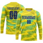 Blaues Trikot Royal-Light Custom Sublimation Fußballuniform Auswärts Gold Blaues Trikot Royal-Light Custom Sublimation Fußballuniform Auswärts Gold