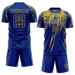 Gelbes Royal Uniform Fußball Sublimationstrikot Custom Gelbes Royal Uniform Fußball Sublimationstrikot Custom