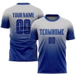 Verblassen Grau Jersey Fußball Royal Custom Fashion Uniform Sublimation Verblassen Grau Jersey Fußball Royal Custom Fashion Uniform Sublimation