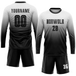Fußball Fade Schwarz Mode Weiß Custom Sublimation Uniform Jersey Fußball Fade Schwarz Mode Weiß Custom Sublimation Uniform Jersey