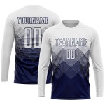 Benutzerdefinierte Marineblau Weiß Trikot Fußball Uniform Sublimation Benutzerdefinierte Marineblau Weiß Trikot Fußball Uniform Sublimation