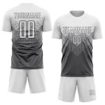 Uniform Sublimation Grau Trikot Weiß Custom Fußball Stahl Uniform Sublimation Grau Trikot Weiß Custom Fußball Stahl