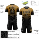 Jersey Mode Schwarz Alte Uniform Sublimation Verblassen Gold Fußball Jersey Mode Schwarz Alte Uniform Sublimation Verblassen Gold Fußball