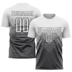 Uniform Sublimation Grau Trikot Weiß Custom Fußball Stahl Uniform Sublimation Grau Trikot Weiß Custom Fußball Stahl