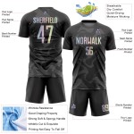 Uniform Jersey Fußball Sublimation Schwarz Kurve Gradient-Grau Linien Custom Uniform Jersey Fußball Sublimation Schwarz Kurve Gradient-Grau Linien Custom