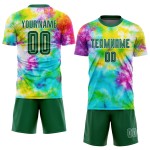 Uniform Grün-Weiß Farbstoff Kelly Tie Jersey Fußball Custom Sublimation Uniform Grün-Weiß Farbstoff Kelly Tie Jersey Fußball Custom Sublimation