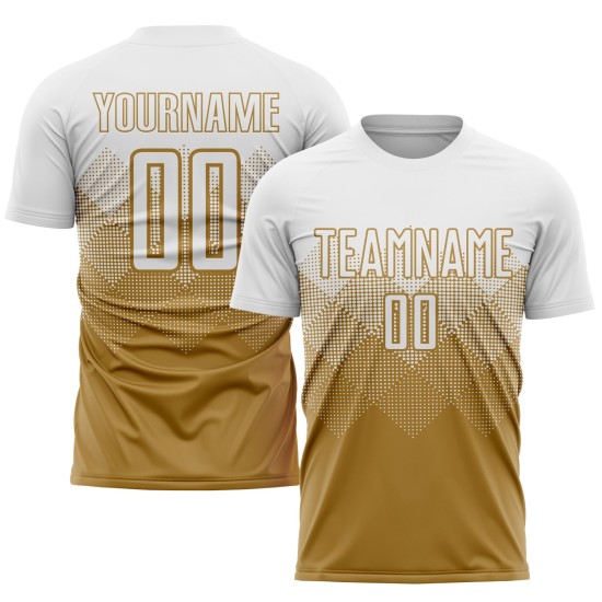 Fußball Weiß Sublimation Alte Uniform Gold Jersey Custom Fußball Weiß Sublimation Alte Uniform Gold Jersey Custom