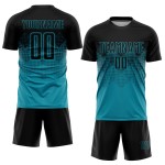 Benutzerdefinierte Sublimation Fußball Petrol Uniform Jersey Schwarz Benutzerdefinierte Sublimation Fußball Petrol Uniform Jersey Schwarz