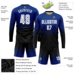 Fade Custom Weiß-Schwarz Sublimation Uniform Royal Sleeve Soccer Long Fashion Jersey Fade Custom Weiß-Schwarz Sublimation Uniform Royal Sleeve Soccer Long Fashion Jersey
