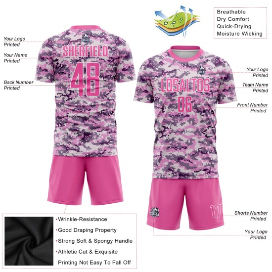 Fußball Pink-Weiß Salute Jersey To Camo Service Uniform Custom Sublimation Fußball Pink-Weiß Salute Jersey To Camo Service Uniform Custom Sublimation
