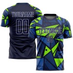 Trikot Fußball Marine Uniform Sublimation Custom Grün Navy-Neon Trikot Fußball Marine Uniform Sublimation Custom Grün Navy-Neon