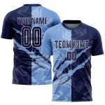 Jersey Sublimation Scratch Uniform Navy-Light Custom Graffiti Muster Fußball Blau Jersey Sublimation Scratch Uniform Navy-Light Custom Graffiti Muster Fußball Blau