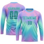 Fußballuniform Trikot Krawatte Sublimation Custom Teal-Weiß Dye Fußballuniform Trikot Krawatte Sublimation Custom Teal-Weiß Dye