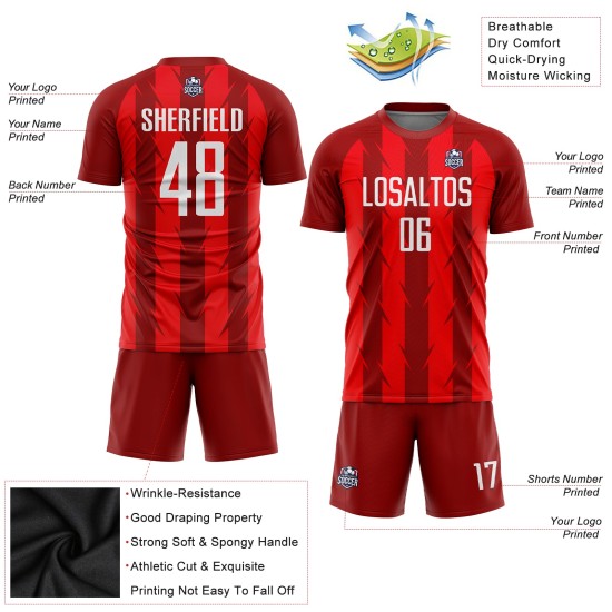 Uniform Rot Trikot Sublimation Fußball Custom Weiß Uniform Rot Trikot Sublimation Fußball Custom Weiß