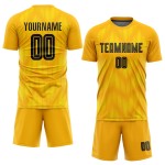 Sublimation Schwarzes Uniform Fußball Custom Gold Trikot Sublimation Schwarzes Uniform Fußball Custom Gold Trikot