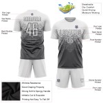Uniform Sublimation Grau Trikot Weiß Custom Fußball Stahl Uniform Sublimation Grau Trikot Weiß Custom Fußball Stahl