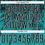 Teal Jersey Sublimation Fußballuniform Schwarz-Weiß Custom Teal Jersey Sublimation Fußballuniform Schwarz-Weiß Custom