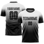 Fußball Fade Schwarz Mode Weiß Custom Sublimation Uniform Jersey Fußball Fade Schwarz Mode Weiß Custom Sublimation Uniform Jersey