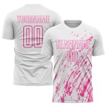 Sublimation Weiß Rosa Fußballuniform Custom Jersey Sublimation Weiß Rosa Fußballuniform Custom Jersey