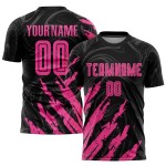 Trikot Schwarz Sublimation Uniform Benutzerdefinierte Fußball Rosa Trikot Schwarz Sublimation Uniform Benutzerdefinierte Fußball Rosa