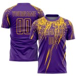 Gelbe Uniform Lila Fußball Sublimation Custom Jersey Gelbe Uniform Lila Fußball Sublimation Custom Jersey