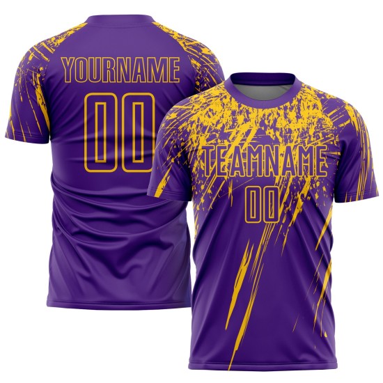 Gelbe Uniform Lila Fußball Sublimation Custom Jersey Gelbe Uniform Lila Fußball Sublimation Custom Jersey
